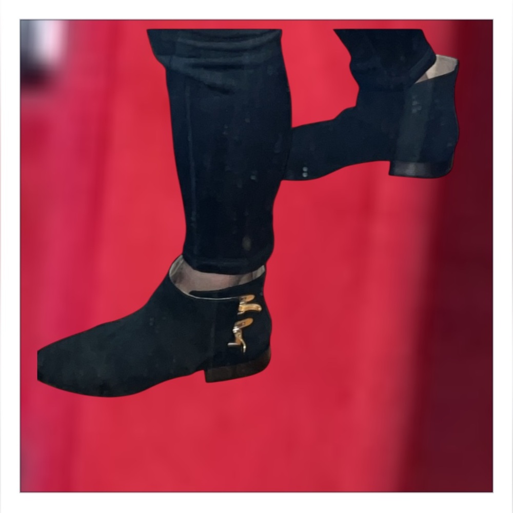 Chloe Ankle Boots 39 Black Nubuck Buckle